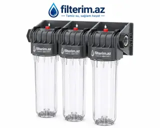 Eurofil 3-lü su filtri (filter, filtir) – mənzil giriş filtrasiya sistemi